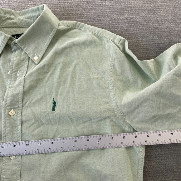 VTG 90s J. Crew Oarsman Logo Mint Green Oxford Cloth Cotton Button Down Shirt M - Picture 3 of 7